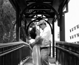Kristina and Shelby at a Claremont Train Station engagement shoot